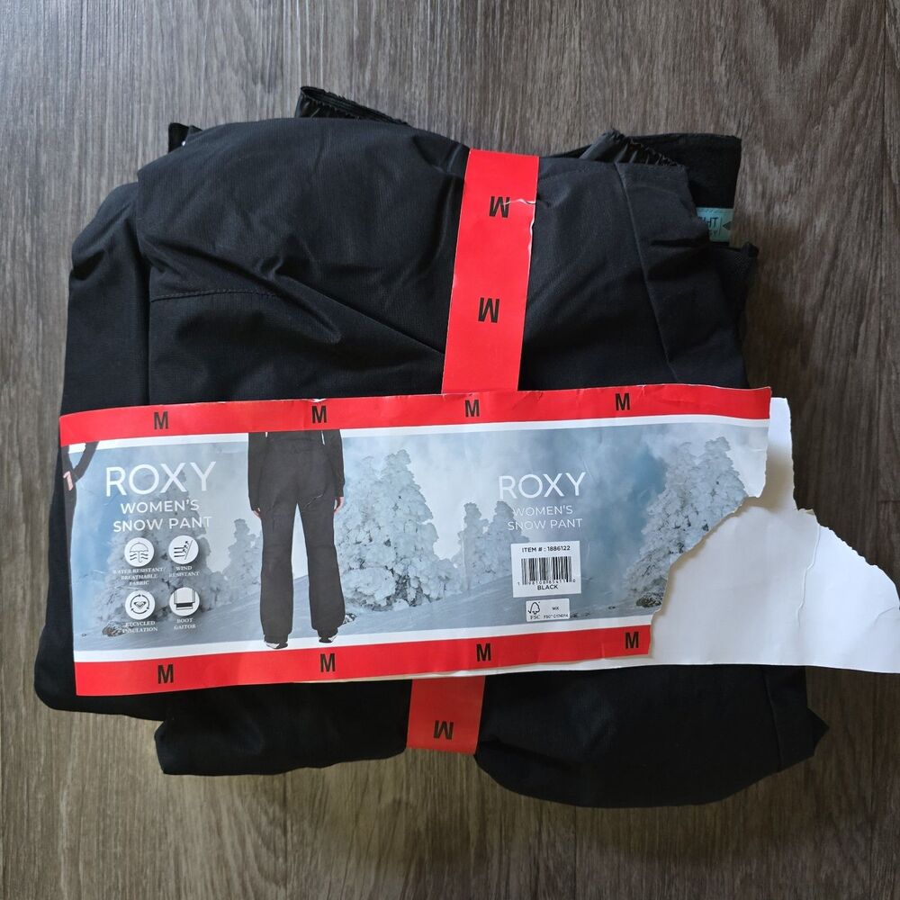 Roxy DryFlight 10K Women Black Snow Pants Ski Snowboard Insulated Size Medium
